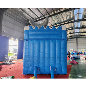 New Design Shark Theme Chateau Gonflable Outdoor Castle Inflatable Dry Slide Colorful Shark Blue Inflatable Slides for Kids - Product Image 6