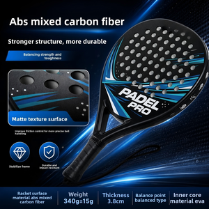 Raqueta de Pádel con Núcleo de EVA, Empuñadura de Fibra de Carbono, ABS Ligero, Personalizable, para Principiantes, Raqueta de Playa - Product Image 5