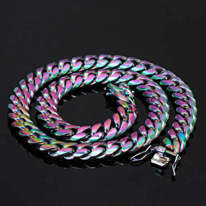 QIUHAN MOQ 1 Stück Herren Hip-Hop Punk Silberfarbene Schwere Dicke 18mm Panzerkette Schmuck Edelstahl Kubanische Gliederkette Halskette - Product Image 4