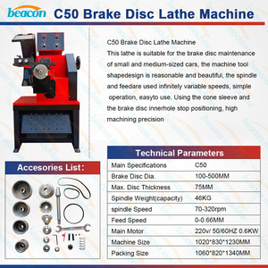 Máquina de Torno para Discos y Tambores de Freno para Autos y Camiones BEACON C50 con 1 Año de Garantía - Product Image 6