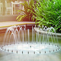Kit de fontaine flottante avec lumière pour la maison Petite fontaine de danse de musique circulaire pour étang