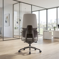 Chaise de bureau exécutive en cuir kaki de qualité supérieure, design moderne et luxueux, ergonomique, appui-tête réglable, structure en nylon personnalisée pour salles de réunion