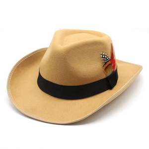 Nouveauté 2023 : Chapeau de cowboy décoré de plumes et de ruban, polyvalent pour les occasions décontractées, les fêtes en plein air et les voyages - Product Image 3