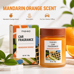 Désodorisant de voiture OEM ODM 190g, baume parfumé solide, senteur mandarine et pomelo, <span class=keywords><strong>extrait</strong></span> végétal, bouteille écologique anti-déversement - Product Image 1