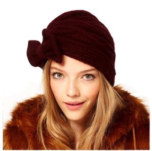2022 nouveau chapeau d'hiver pour femmes mode grand arc <span class=keywords><strong>Beanie</strong></span> Turban chapeau tricot Bonnet <span class=keywords><strong>Femme</strong></span> - Product Image 1