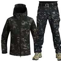 Combinaison Chaude Extérieure en Peau de Requin, Camouflage, Doublure Peluche Épaisse, Automne et Hiver, Softshell Grande Taille
