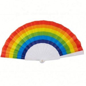 <b>Frame</b> Prime Performance Festival Party Dancing Wedding Rave Chinese Decoration Rainbow Folding <b>Plastic</b> Hand Fan - Product Image 3