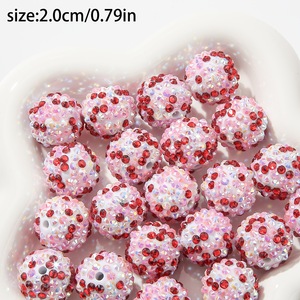 Al por mayor, Cuentas de lujo de 20mm, tipo chicle, redondas de resina espaciadoras, de fantasía y con pedrería brillante, para bolígrafos, fabricación de joyas y manualidades DIY - Product Image 5