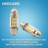 Ampoule LED à large plage de tension, type Festoon, 10V-48VDC, 31mm, 36mm, 39mm, 42mm, lampe de remplacement universelle pour chariot élévateur, camping-car, marine, solaire