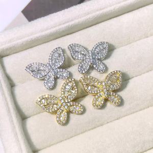 Pendientes Coreanos de Moda, Pendientes de Mariposa con Circonita Cúbica de Lujo, Chapados en Oro, para Mujer - Product Image 5