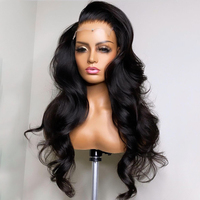 Perruque frontale complète HD en cheveux humains brésiliens naturels ondulés, vente en gros, pas chère, pour femmes