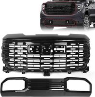 Revêtements extérieurs automobiles Grille noire brillante en ABS pour GMC Sierra 1500 2022-2024