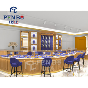 ตู้โชว์เครื่องประดับกระจกโค้งแบบกำหนดเองเฟอร์นิเจอร์ขายปลีกสำหรับห้างสรรพสินค้าร้านค้าและโชว์รูม - Product Image 5