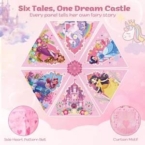 Nouvelle tente de jeu pour filles en forme d'hexagone, grand château d'intérieur, espace de jeu imaginatif et rêveur pour les enfants de 3 à 8 ans - Product Image 2