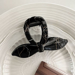 2025 klip rambut hiu wanita Aksesori klip plastik besar berbentuk pita untuk anak perempuan pegangan rambut keriting serbaguna dan bergaya - Product Image 4