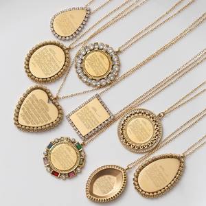 Pingente de Aço Inoxidável com Caligrafia Islâmica em Forma de Coração, Joias de Moda, Colares por Atacado, Novo - Product Image 1