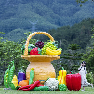 Sculpture d'art alimentaire en résine pour extérieur, modèle de panier de fruits et légumes personnalisé, réalisme artistique, couleur personnalisée, cadeau d'entreprise - Product Image 6