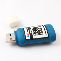 Clé USB 16 Go en forme de bouteille de soda, vin rouge, bière, flacon de médicament, baril d'huile, réservoir d'huile pour la publicité