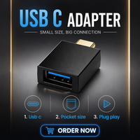 Konektor OTG USB Tipe-C Male ke USB 3.0 Tipe-A Female Adaptor Pengisi Daya & Data Konverter Bersertifikasi CE/FCC/ROHS Multiport