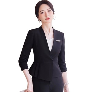 Women's Suit Set Long Sleeve Polyester Workwear For Beauty Salon Jewelry Store Gold Shop Fall 2025 Comfortable Casual Jacket - Product Image 5