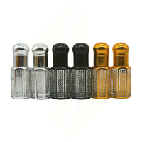 Vente en gros de flacons roll-on en verre à motif doré avec bouchon doré pour parfum, huile essentielle, emballage de liquides 6ml 9ml 12ml
