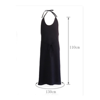 Tablier de cuisine en coton et lin pour femme, col halter, taille ajustable avec lien, logo personnalisé, résistant aux taches, idéal pour la cuisine, le café, la restauration