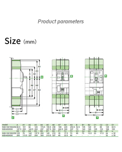 <span class=keywords><strong>Disjoncteur</strong></span> à courant résiduel <span class=keywords><strong>Schneider</strong></span> NSX100F 160/250/400/630 MH Vigi 4P Protection contre les fuites MCCB - Product Image 6