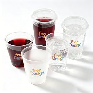 Vasos de Plástico Desechables Transparentes de 8oz y 14oz con Logotipo Personalizado al por Mayor, Vasos Reutilizables de PS Rígido para Bebidas, Diseño para Bodas y Navidad - Product Image 1