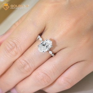 Goldleafgem Custom Oval Cut 10k Gold Plated D Lab-Grown Diamond Engagement <b>Ring</b> Fine Wedding <b>Ring</b> IGI Certified - Product Image 3