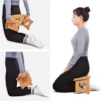 Banc de méditation pliable en bambou Combohome avec banc de méditation à genoux, tabouret à genoux