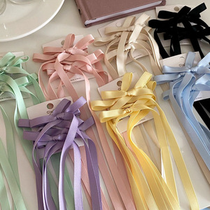 Coiffe élégante à double <span class=keywords><strong>queue</strong></span> <span class=keywords><strong>de</strong></span> <span class=keywords><strong>cheval</strong></span> pour filles Pince à cheveux à nœud en ruban souple Style doux bien conçu - Product Image 4