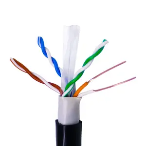 كابل إيثيرت cat6 عالي الجودة يجتاز اختبار النحاس الخالص الفاخر 23awg كابل شبكة UTP CAT 6 للمساحات الداخلية والخارجية 305 متر