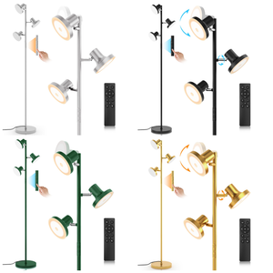 Lampe sur pied moderne de luxe à <span class=keywords><strong>3</strong></span> lumières avec projecteur LED pour le salon, la chambre à coucher, les tâches et la lecture sans fil avec télécommande - Product Image 1