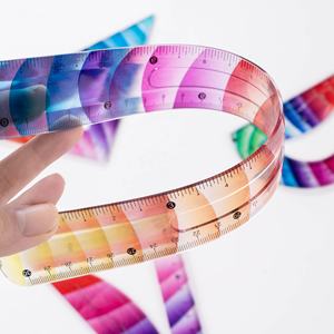 Set da Disegno Flessibile 4 Pezzi, Kit Geometrico Colorato, Righelli Morbidi Pieghevoli Infrangibili in Plastica per Materiale Scolastico - Product Image 4