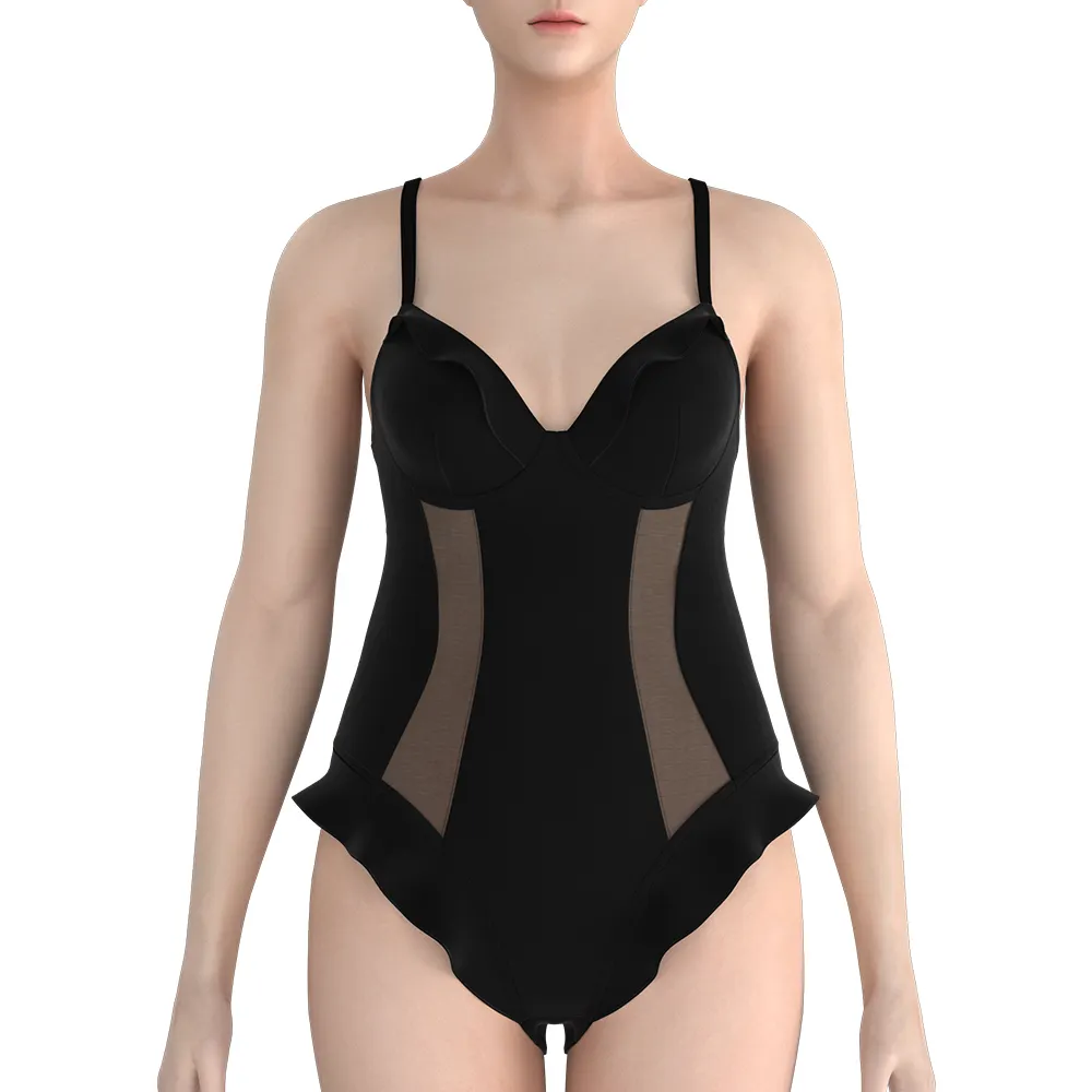Custom Soft 1 Piece Women's Underwear Lingerie Bodysuit For Women Mesh Bodysuit