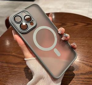 Funda de teléfono esmerilada de Color Macaron con protección de cámara, funda de teléfono de carga magnética para IPhone 16 15 14 Pro Max para Samsung - Product Image 3