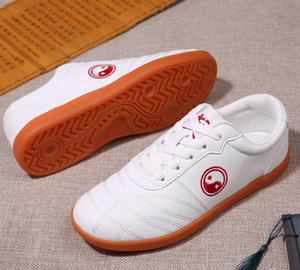 Chaussures de Tai Chi blanches pour femmes, chaussures d'arts martiaux, dessus en PU antidérapant, chaussures de marche confortables - Product Image 2