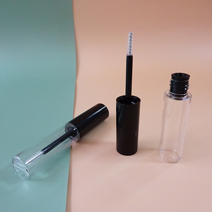 Tube cosmétique cylindrique en plastique transparent pour mascara et eye-liner, avec brosse fine en nylon, imprimé personnalisé, moulé par injection - Product Image 1