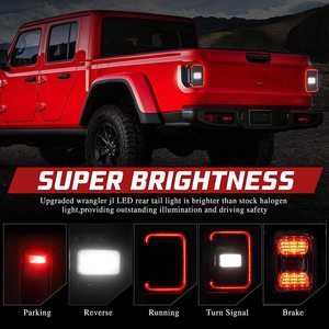 Luces traseras LED para Jeep Gladiator JT con lente ahumada, 12V, actualización de reequipamiento para modelos 2020-2021 - Product Image 2