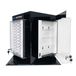 Cartoleria personalizzata 4 lati rotanti in acrilico <span class=keywords><strong>penna</strong></span> <span class=keywords><strong>stilografica</strong></span> espositore bottiglia di inchiostro Stand di visualizzazione con serratura - Product Image 4