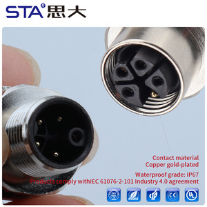 Коннектор M12 K-coded <span class=keywords><strong>3</strong></span> 4 5pin Men M16, защита сварочного сигнала, контактное крепление, коннектор от производителя - Product Image 6