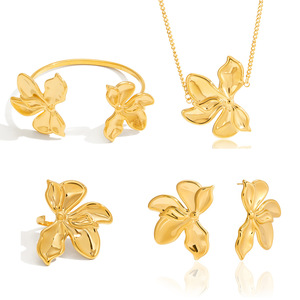 Ensemble de bijoux Bougainvillea en acier inoxydable, ensemble cadeau de mode pour femmes - Product Image 5
