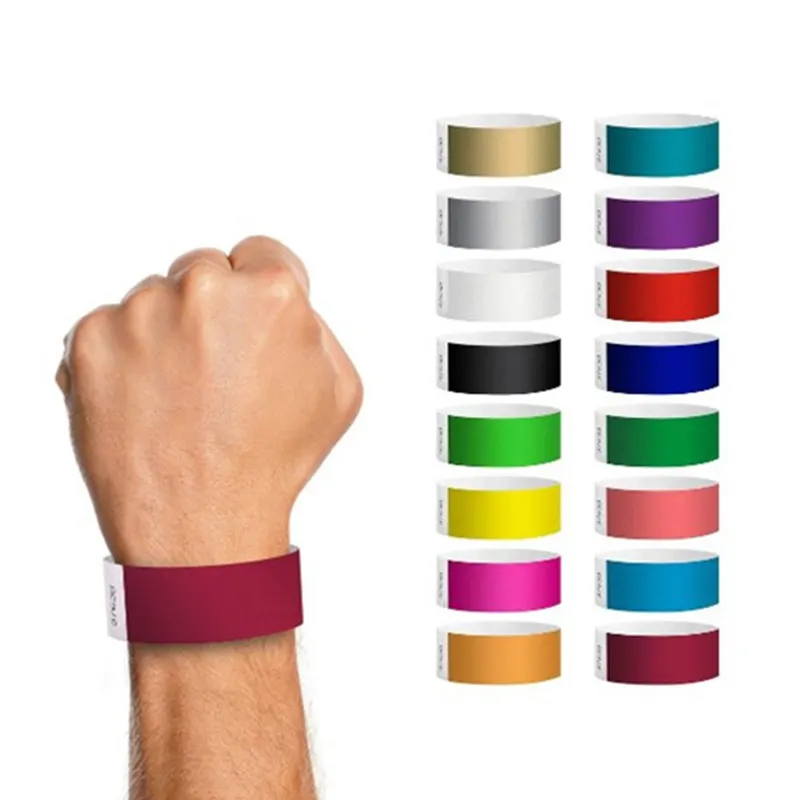 Custom Printable Wristbands Disposable Festival Event Ticket Waterproof Wristband Paper Bracelet