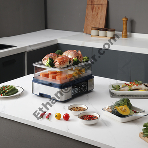 Vaporiera Elettrica Sunsir Premium Multifunzione 1500W, 1-3 Livelli, in Acciaio Inox e Plastica, per Casa, <span class=keywords><strong>Auto</strong></span> e Outdoor - Product Image 3