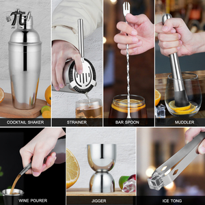 Paceon – Kit de Barman Mixte 12 Pièces avec Support en Acier Inoxydable Durable et Shaker à Cocktails Réutilisable pour la Maison - Product Image 4