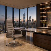 Chaise de bureau de direction, dossier haut, en cuir, pivotante, avec appui-tête, verrouillage d'inclinaison, chaise ergonomique pour manager, pour le bureau