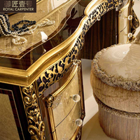 Table de toilette en bois massif de style européen de luxe pour chambre principale, chambre de maîtresse, coiffeuse