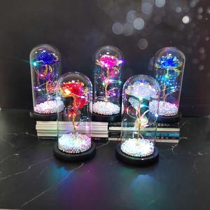 M-1337 Beauté Et Bête 22cm Haute Éternelle Rose A MENÉ La Lumière En Verre - Product Image 5