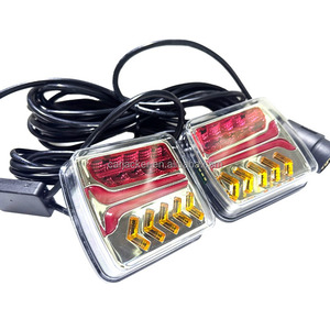 Kit d'éclairage magnétique 12V pour <span class=keywords><strong>remorque</strong></span> avec câble <span class=keywords><strong>de</strong></span> <span class=keywords><strong>7</strong></span>,5 m, prise <span class=keywords><strong>7</strong></span> <span class=keywords><strong>broches</strong></span>, feux arrière LED, feux stop, clignotants, éclairage <span class=keywords><strong>de</strong></span> plaque d'immatriculation, feux <span class=keywords><strong>de</strong></span> <span class=keywords><strong>recul</strong></span>, étanche - Product Image 6