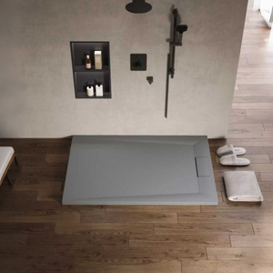 Base de <span class=keywords><strong>Ducha</strong></span> de Mármol Cultivado con Drenaje Lateral, Certificación CE RoHS, Borde Antideslizante, Diseño Moderno, Color Blanco para Baño - Product Image 6